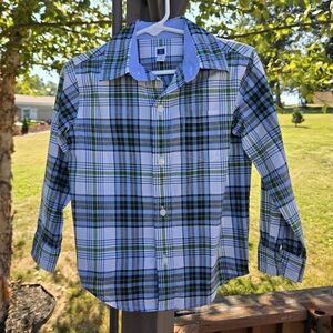 Boys's Green Plaid Shirt